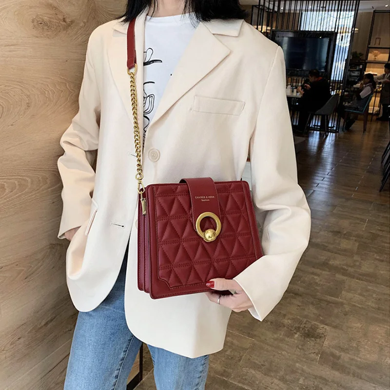 Женская сумка через плечо CASMOR с алмазной решеткой и цепочкой|Сумки ручками| |