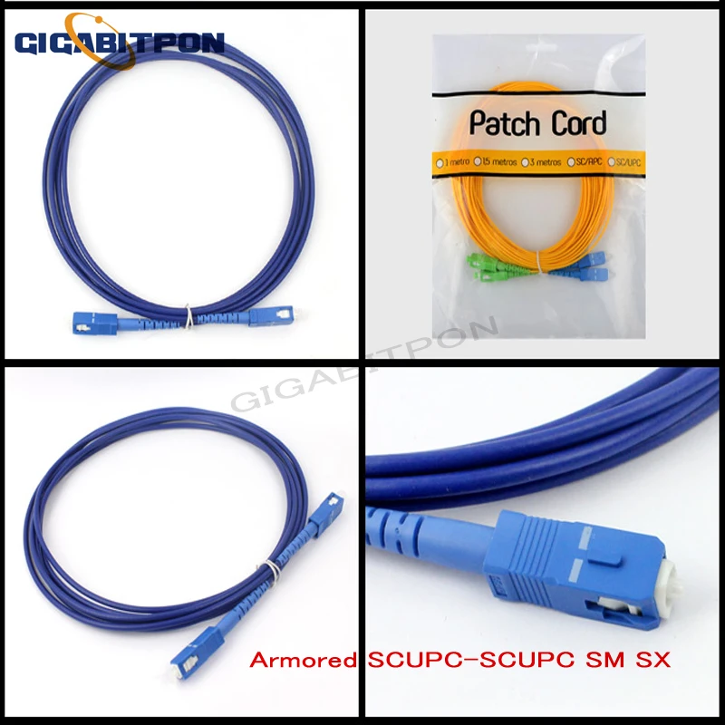 10 jumpers armored SM SCUPC to SCUPC armored fiber optic jumpers 1m-20m and longer meters