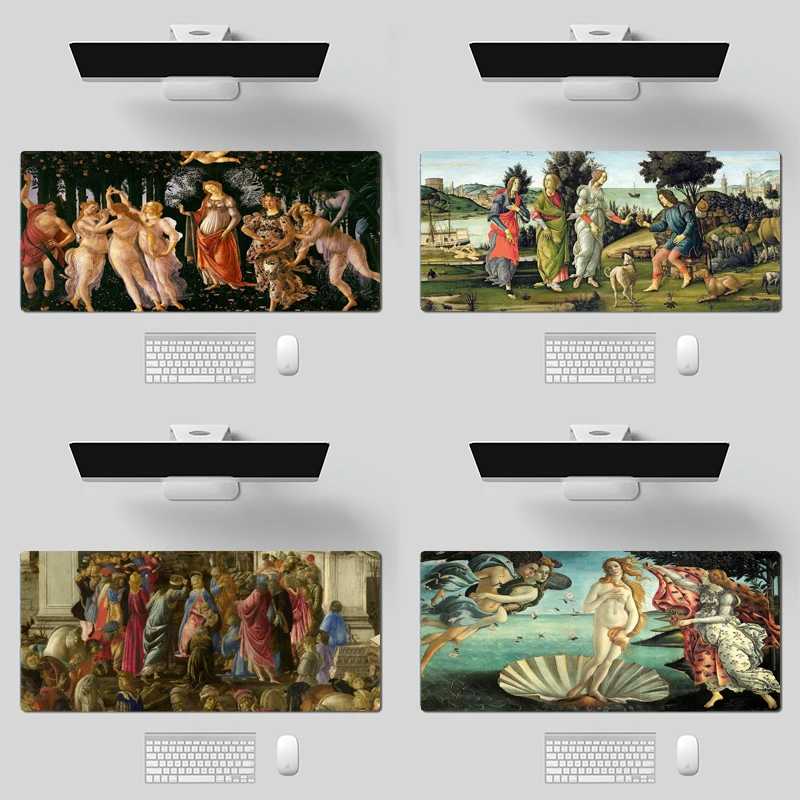 

Sandro botticelli Renaissance Art Large Mousepad Gamer XL Gaming Mouse Pad Rubber Locking Edge Laptop Notebook Desk Mat