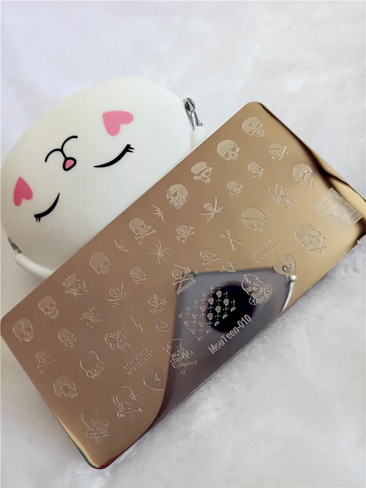 

New Pirate Skull Nail Stamping Plates Skull Bones Nail Stamper Plates Bones of The Dead Image Nail Art Stamps #010