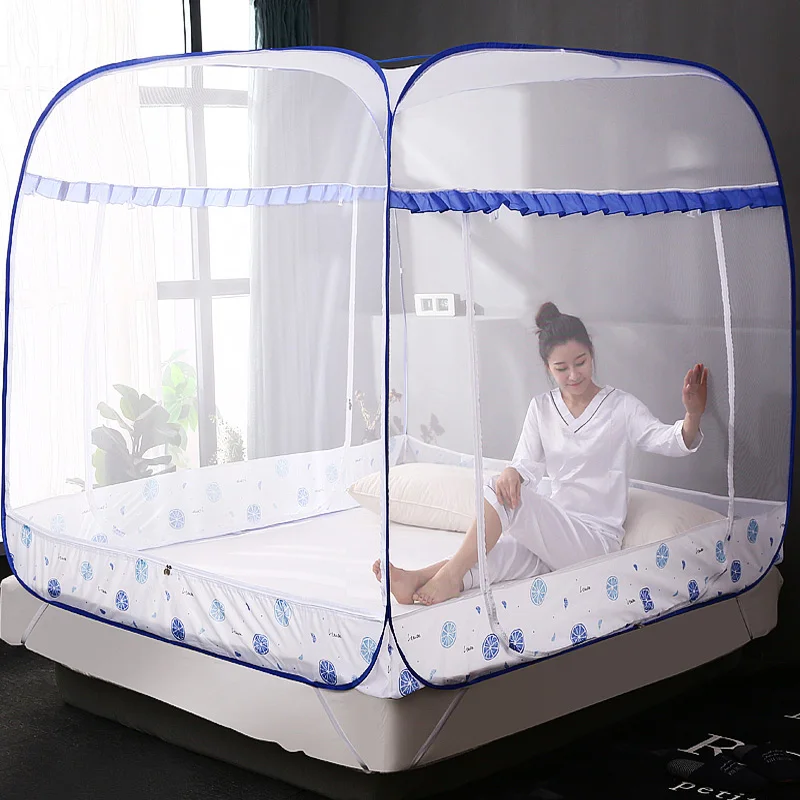 Large Space Mosquito Net Adult Bedding Tent Three-door Insect Repellent Netting Double Bed Mesh Canopy Yurt Curtain For Adults | Дом и сад