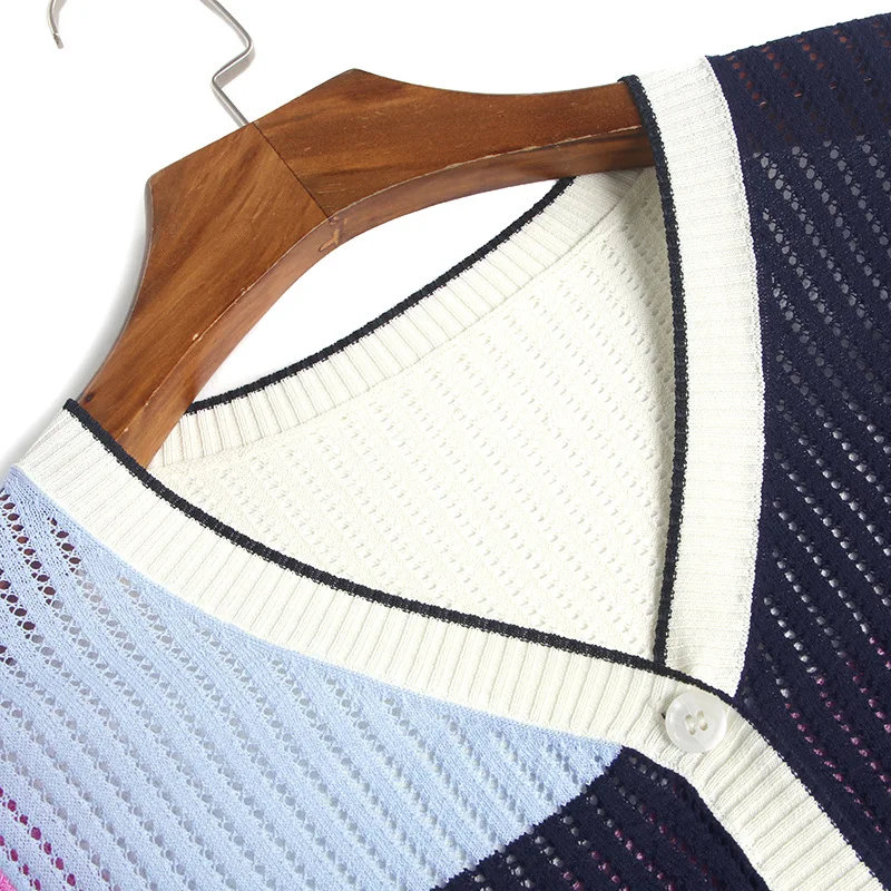 

Women Designer Color Block Knit Cardigan Top and Skirt Lady Outfits 2019 New Fashion Autumn Designer Sweater Suit 2Piece Set