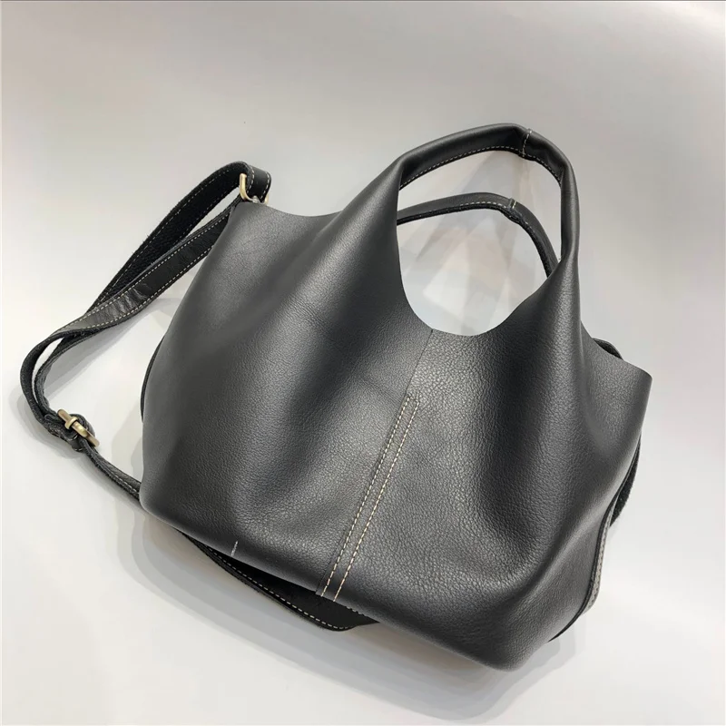 

Handmade Leather Handbags Luxury Women Tote Bag Vintage Female Shoulder Crossbody Bags Brand Designer Genuine Leather Hand Bag