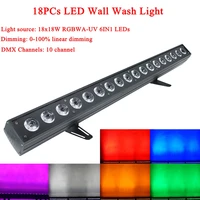 new disco light 18x18w rgbwa uv 6in1 led bar wall wash light with dmx512 sound dj bar party show stage washer effect lighting