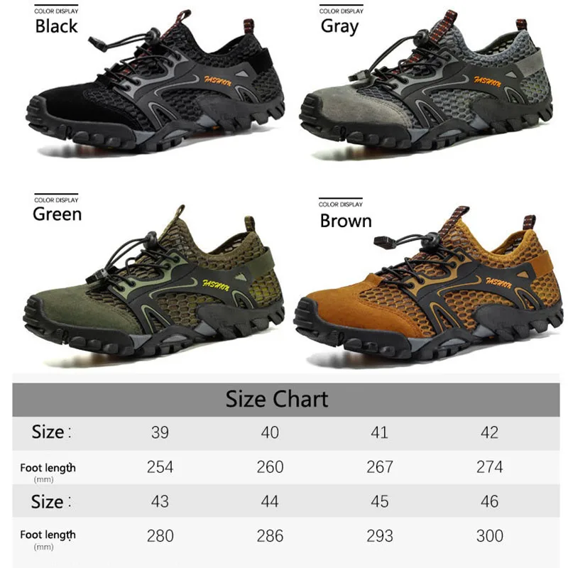 

Men Outdoor Breathable Mesh Hiking Sports Aqua Boots Swimming Quick Dry Sneakers Trekking Climbing Wading Trail Water Shoes