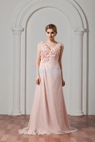 free shipping 2016 hot sale new design custom handmade flower vestido de noiva chiffon long plus size prom bridesmaid dresses