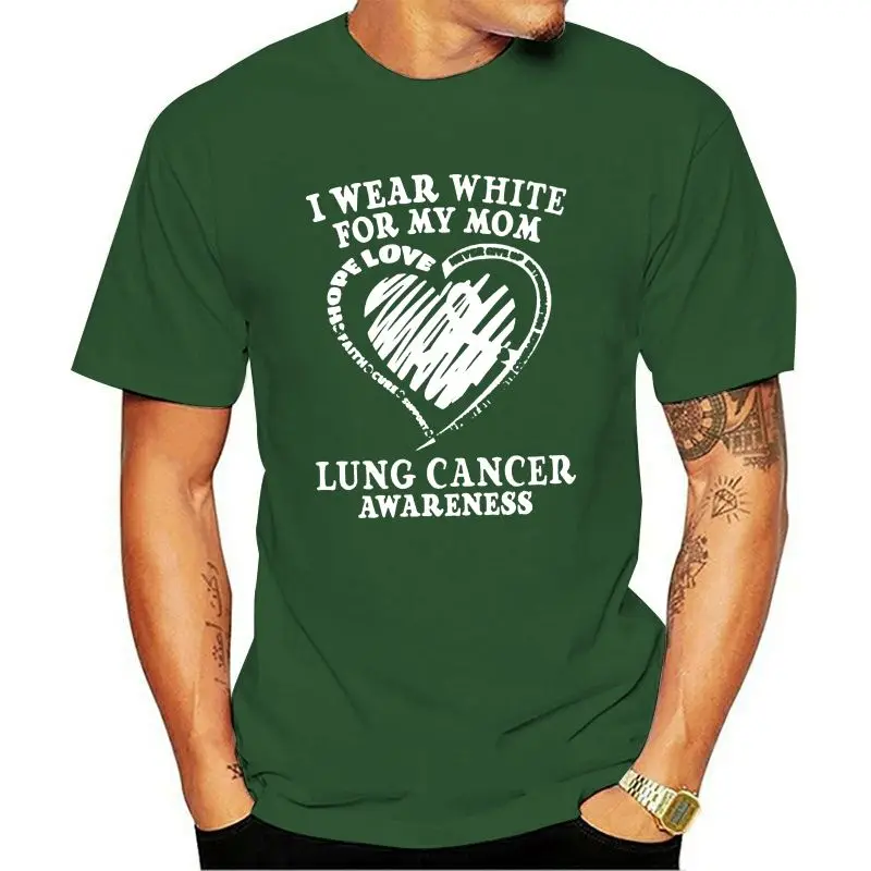 

Lung Cancer Awareness I Wear White For My Mom Men T-shirt Cotton S-3xl Male Female Tee Shirt Best Discount 2021 Summer New