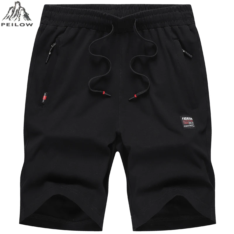 black Большие размеры 6XL, 7XL, 8XL хлопковые шорты мужские летние пляжные шорты высокого качества эластичные мужские шорты дышащие пляжные шорты - Цвет: black
