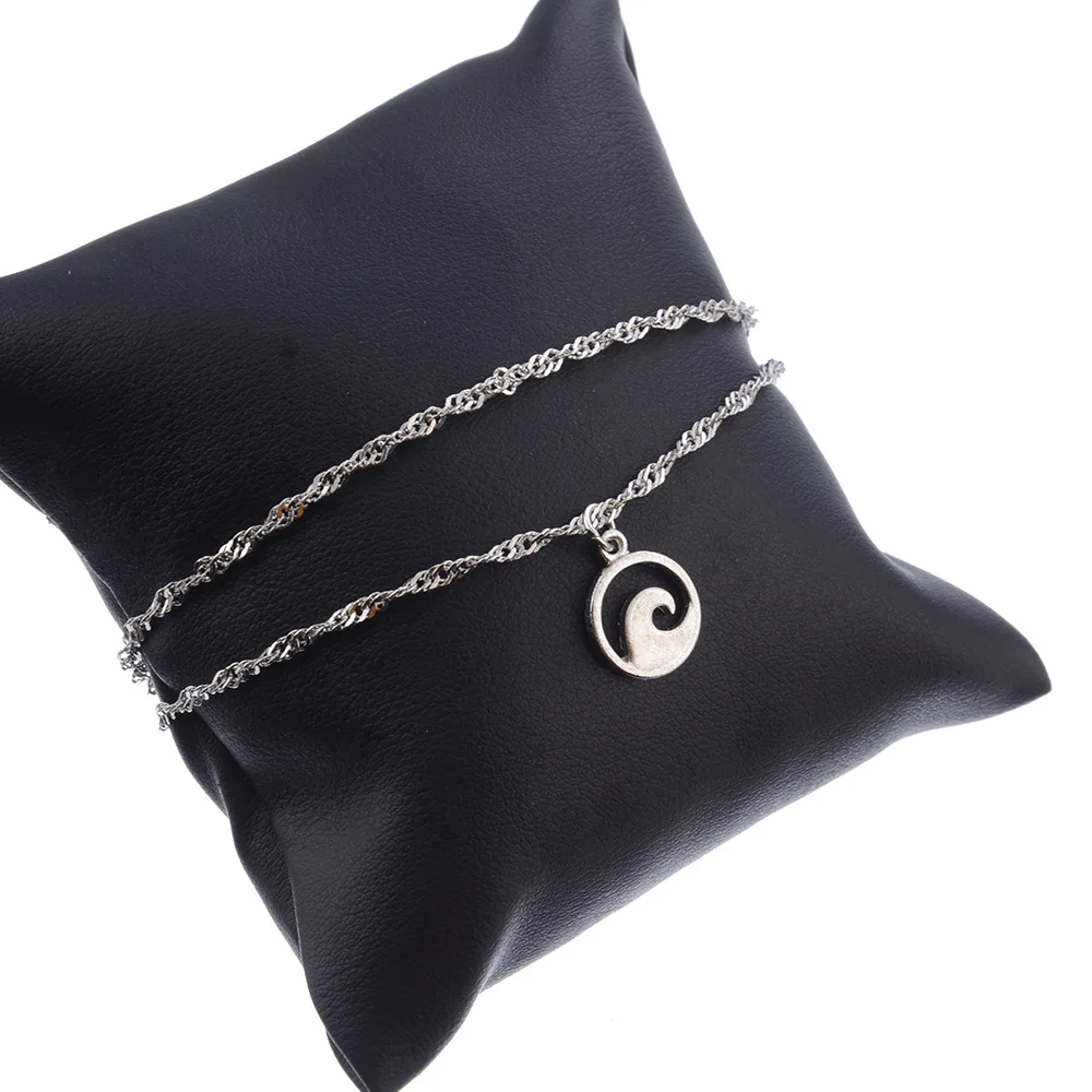 Европейский и американский стиль новый воды рябь двухслойный ножной браслет