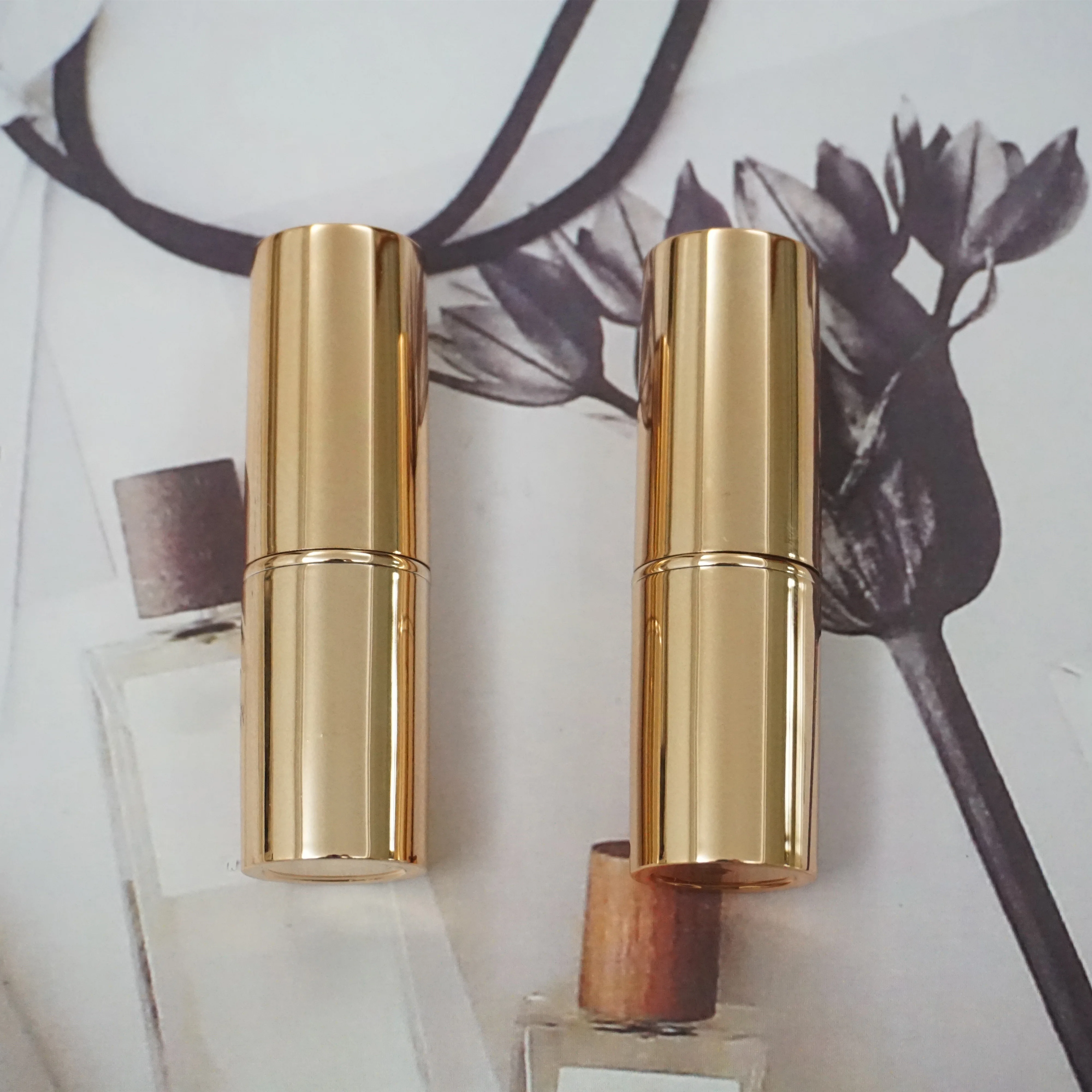 

10/30/50pcs 12.1MM Round Gold Empty Lipstick Tubes Refillable DIY Lip Gloss Lip Balm Containers Cosmetic Tool Wholesale