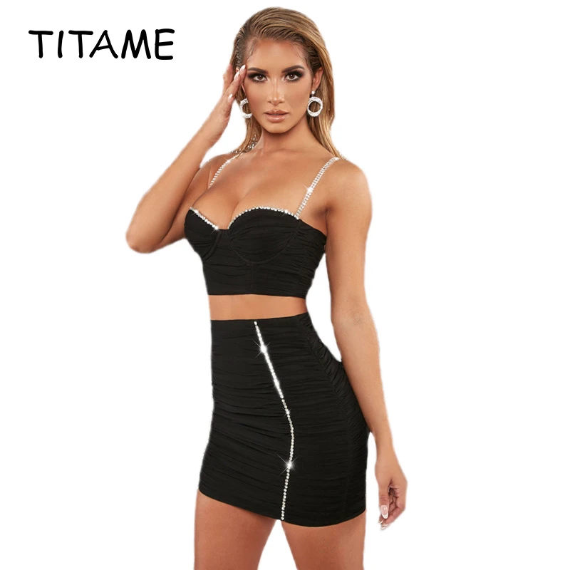 TITAME Для женщин костюм платье 2 шт. бюстгальтер юбочный набор для сексуальное