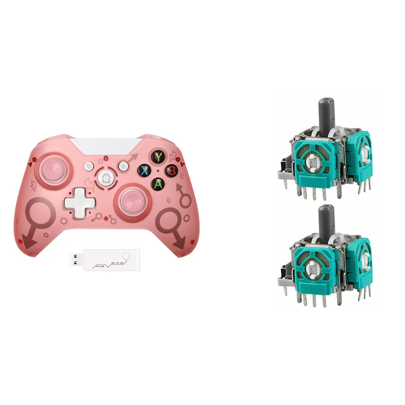 

Suitable For Xbox One Wireless Controller Gamepad Joystick With 2.4GHZ Wireless Adapter 2pcs Replacement 3D Joystick Shaft