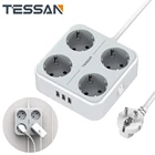 Удлинитель TESSAN 6 в 1 с 3 розетками переменного тока, 3 USB-порта, 1,8 м