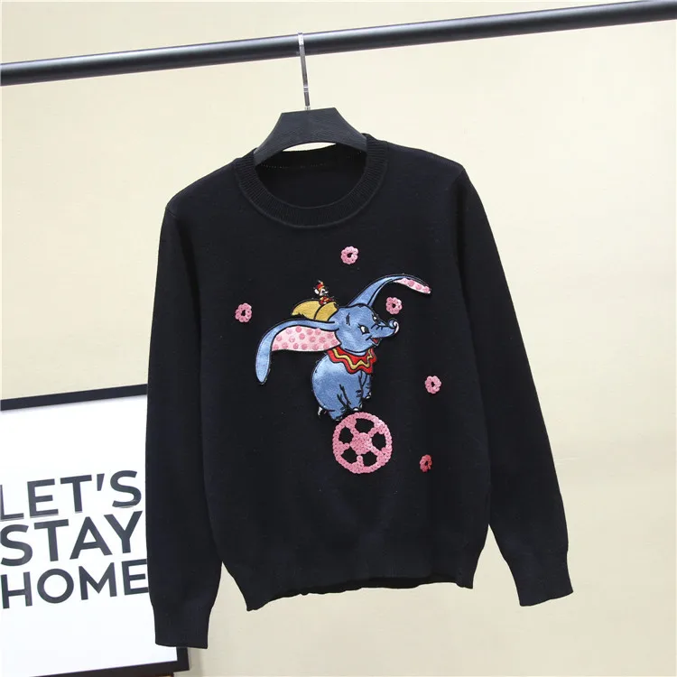 

Women's knitted sweater 2020 autumn and winter new sequined round neck long-sleeved bottoming knit sweater top sweater women