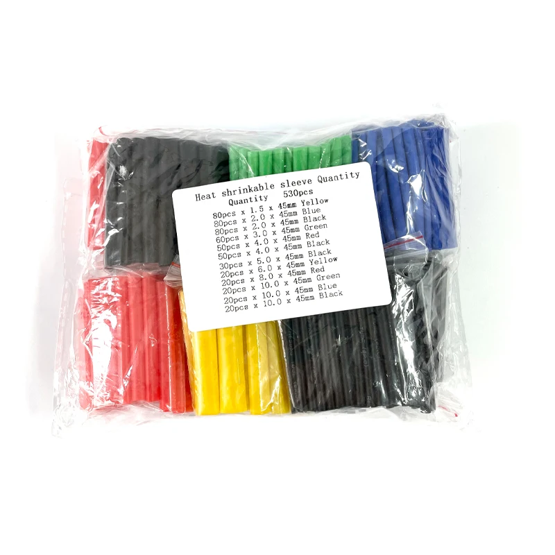 127/164/328/530pcs Heat Shrink Tube Kit Shrinking Assorted Polyolefin Insulation Sleeving Tubing Wire Cable 2:1 | Обустройство дома