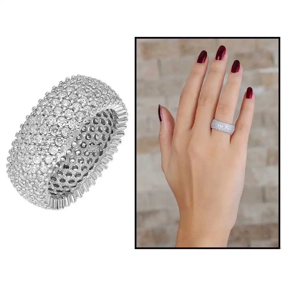 

925 sterling Silver White Zircon Full Laps Ms. Ring