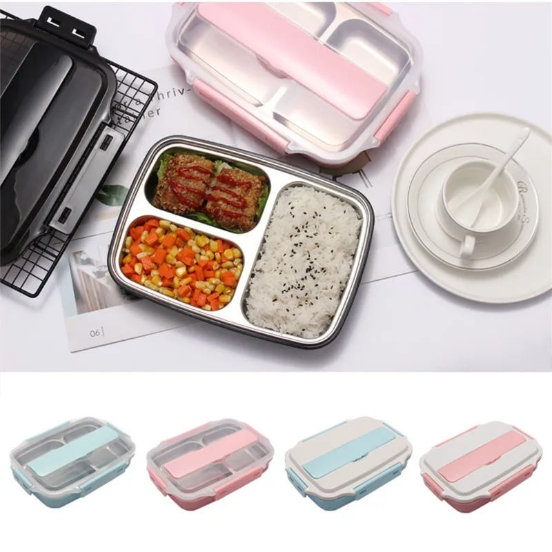 Новый Портативный Ланч бокс из нержавеющей стали 304 бэнто с посудой пищевой