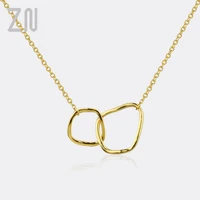 zn korean ins style necklace fashion simple jewelry accessories gifts trendy geometric double loop pendant necklaces for women