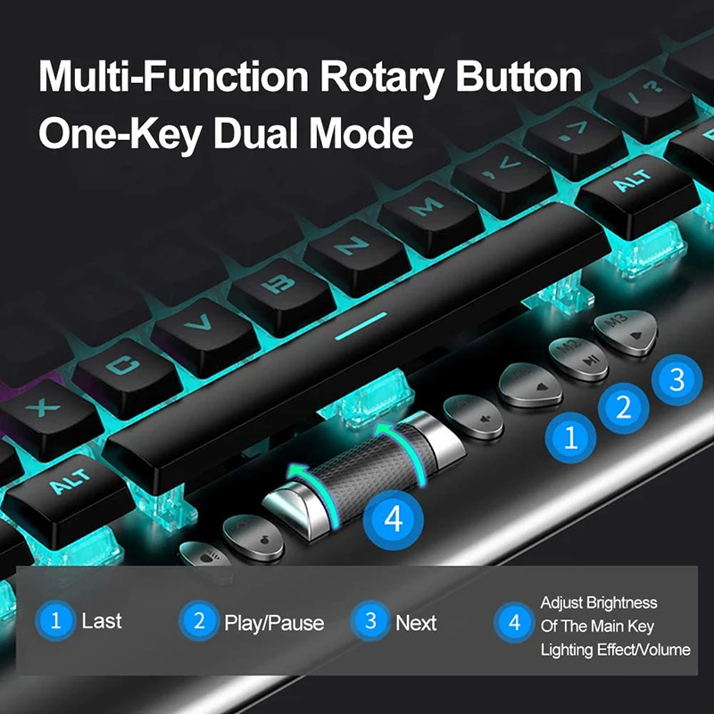 AULA F2099 Mechanical Keyboard RGB Wired USB 104 Keys Gaming Crystal Shaft Desktop Laptop Game | Компьютеры и офис