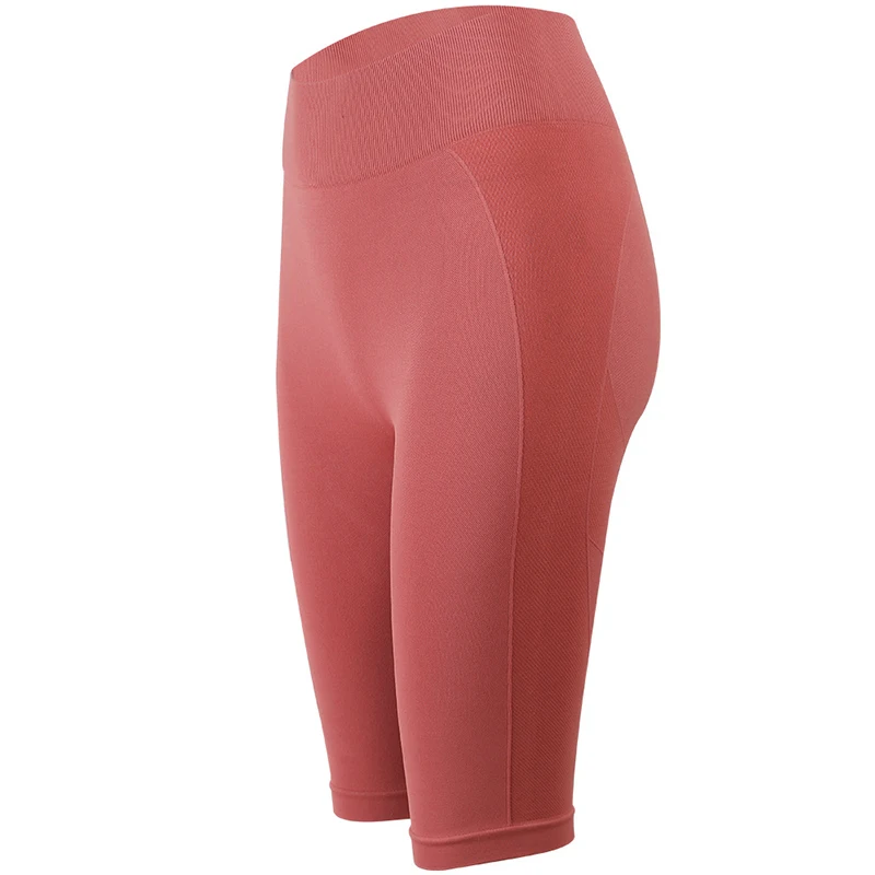 Шорты женские для йоги с надписью бесшовные спортивные штаны завышенной талией