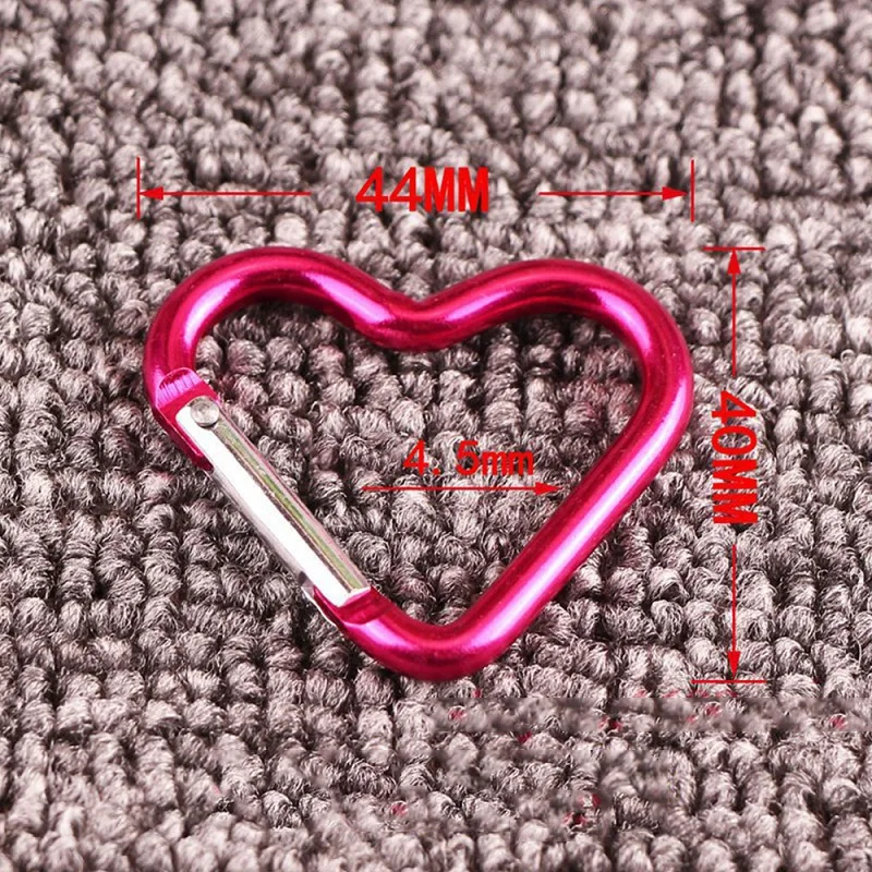 

1pcs Heart-shaped Aluminum Alloy Buckle Carabiner Camping Fishing Hiking Traveling Water Bottle Hanging Buckle Tools Travel Kit
