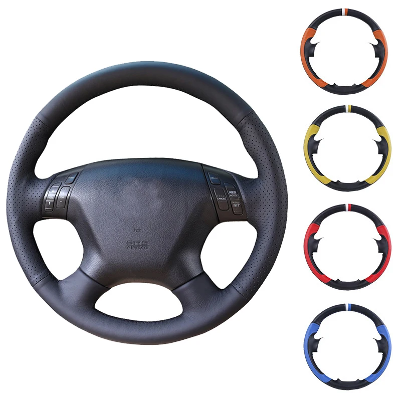 Black Artificial Leather Car Steering Wheel Cover Hand-stitched DIY for Honda Accord 7 2004-2007 | Covers