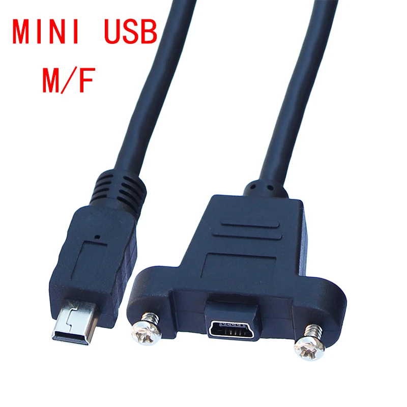3 м Мини USB 5Pin кабель-удлинитель с винтовым замком винты для крепления панели