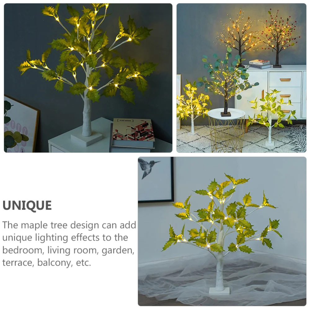 

1pc Creative 24LEDs Maple Tree Shape Bedside Night Light for Home Bedroom