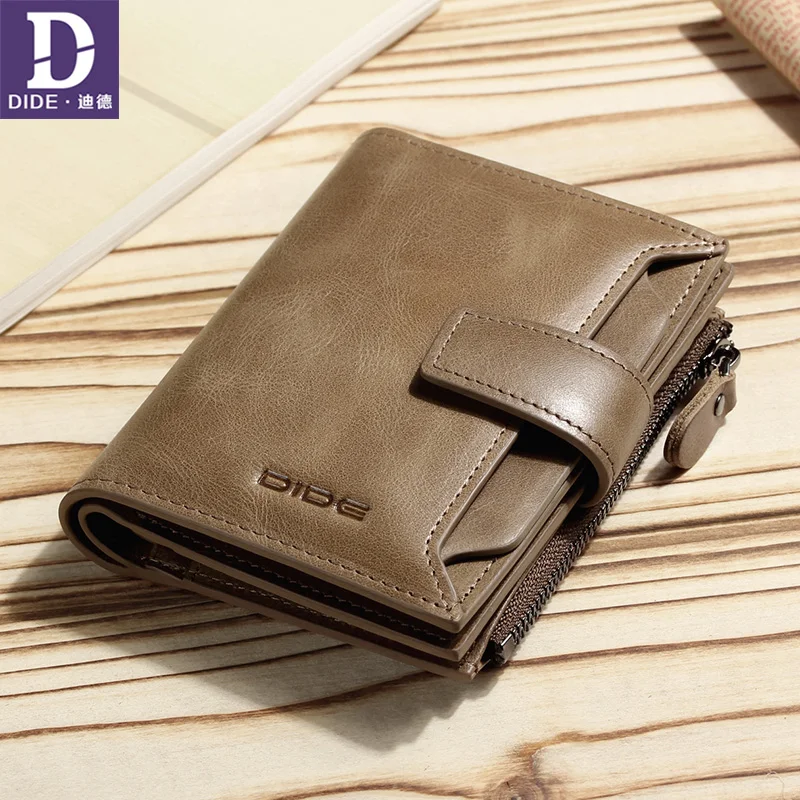 DIDE 2019 винтажные мужские кошельки из натуральной кожи женские на молнии держатель