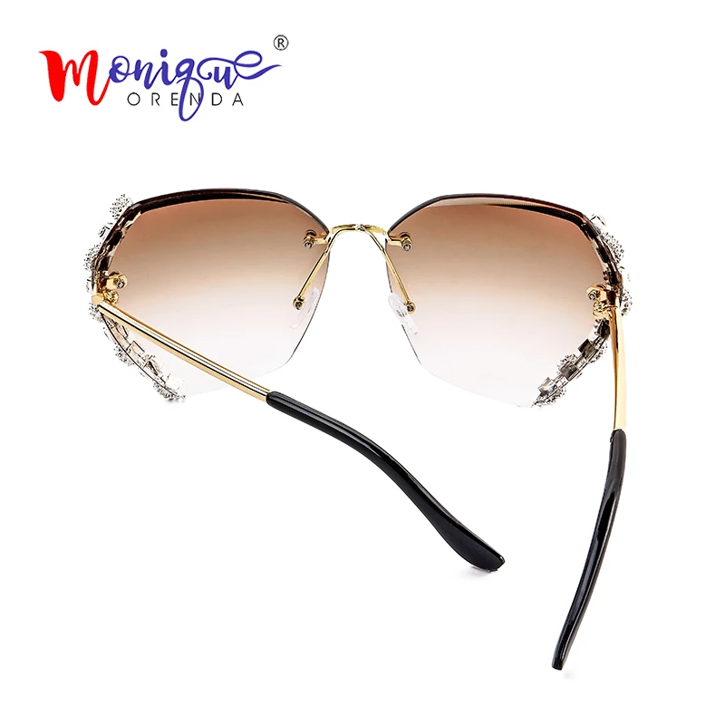 

Gradient Pearl Frameless Sunglasses Crystal Sunglasses Women Shades Rimless Eyewear Diamond Sun Glasses UV400 Lentes De Sol