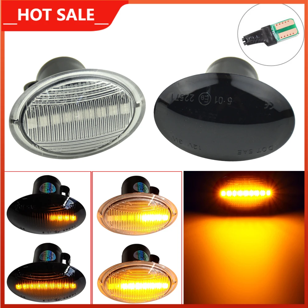 

2X LED side marker light turn signal lamp clear for FIAT 4S 63 3P NUOVA 500 ABARTH Ford KA DESDE Lancia YPSILON Maserati