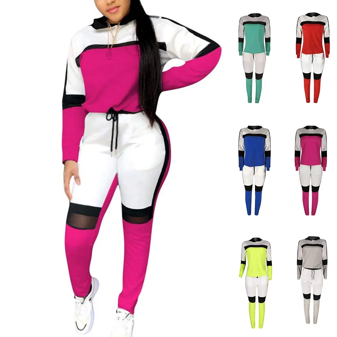 

Women's Tracksuit 2 Piece Set Pullover Hoodie+Pants Sports Suit Female Autumn Winter Sweatshirt Sets Sportswear Suits For Woman