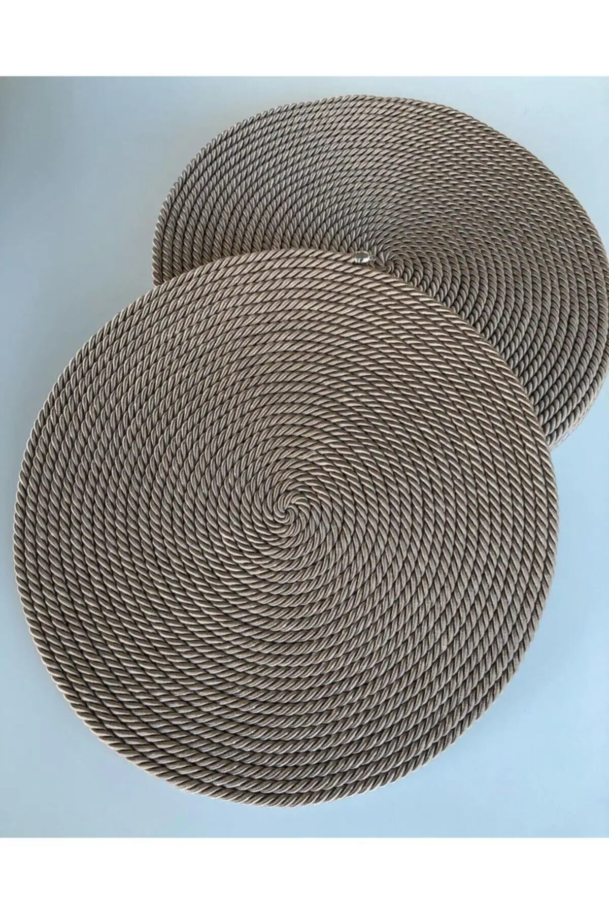 

STYLISH MODERN NATURAL ROPE RUNNER Milky Coffee Serving Underplate Set of 6