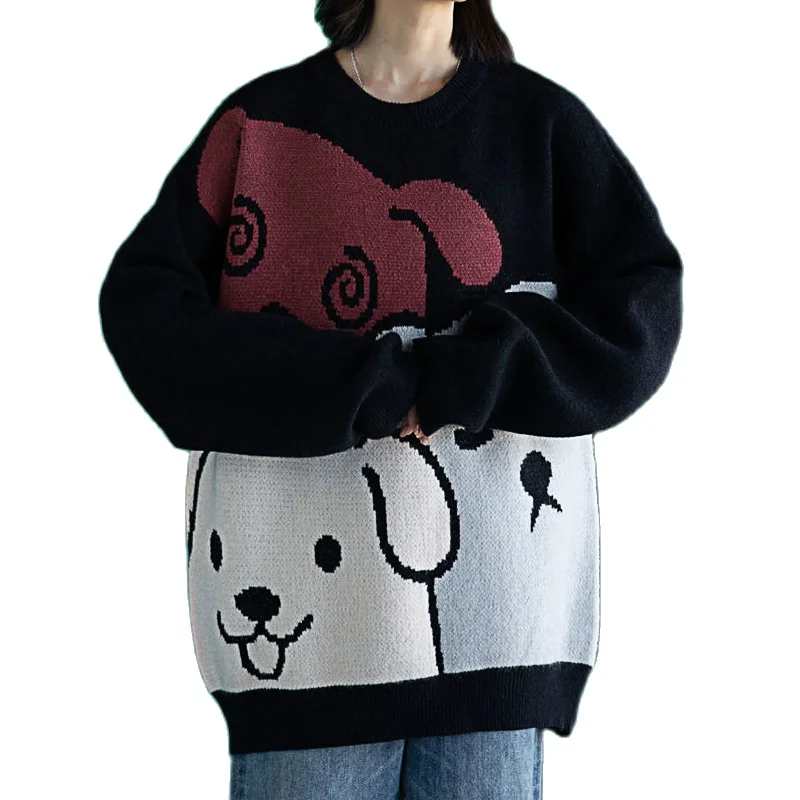 

Harajuku Lolita Women Cartoon Embroidery Sweater Fashion Clothing Spring Y2k Knitted Jumper Pullover Sweaters For Teenage Girls