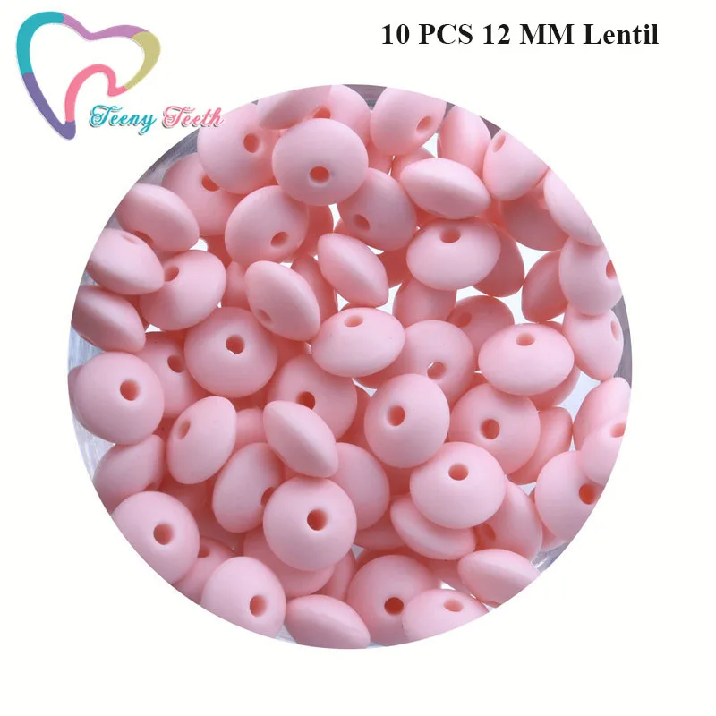 10 PCS 12 MM Lentil 10 шт. яркие розовые 14-17 мм Силиконовые Детские Прорезыватели для зубов жевательные прорезыватели безопасные игрушки DIY пустышка цепь BPA бесплатно шестигранные детские бусы - Цвет: 10 PCS 12 MM Lentil