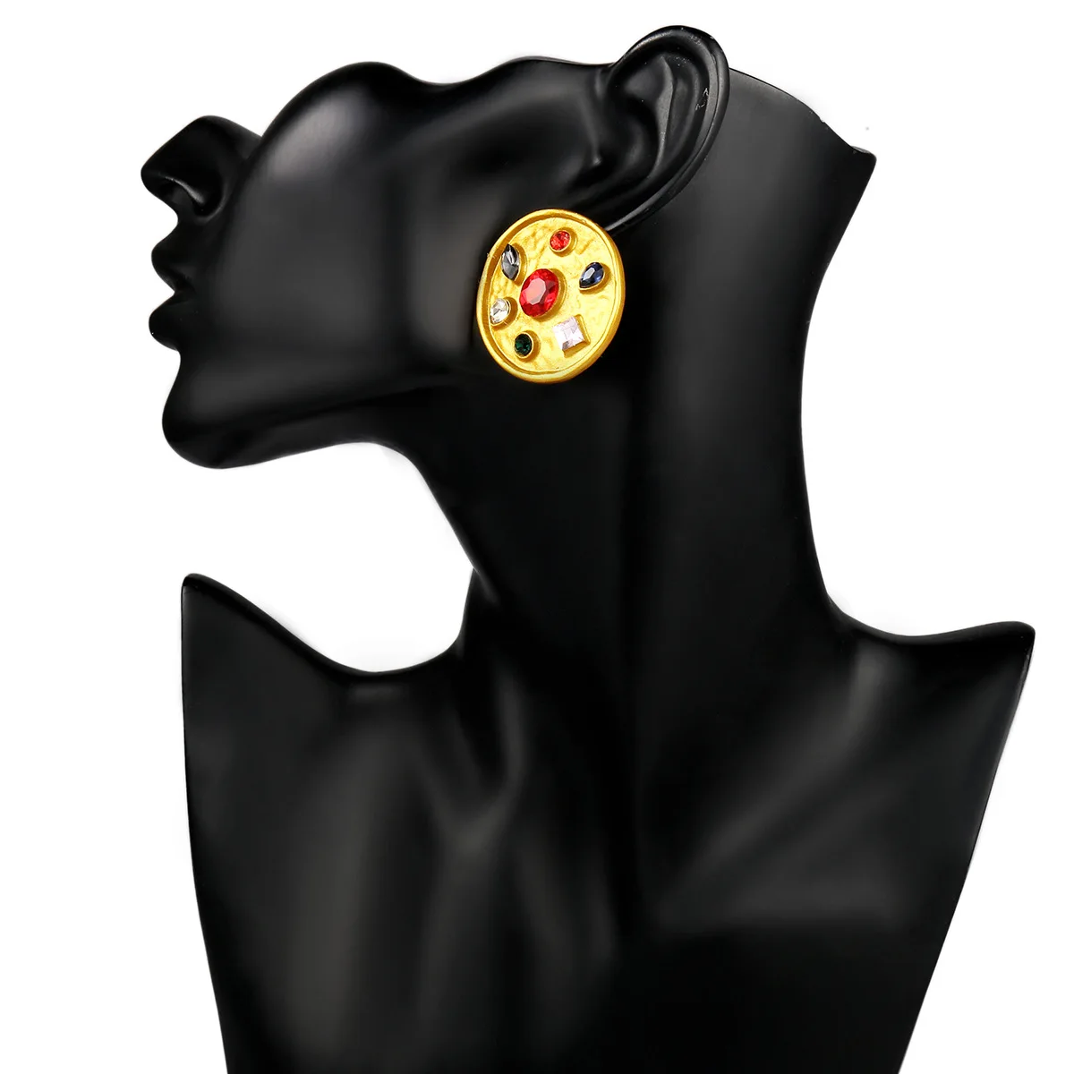 Винтажные красивые серьги гвоздики ручной работы с бриллиантами украшенные