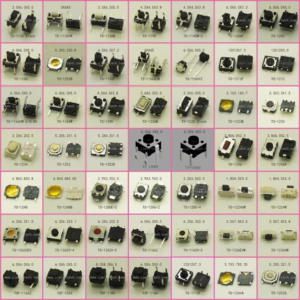 

(245 шт./490 шт.) 49 моделей, мгновенный тактильный переключатель, тактовый переключатель, кнопка без блокировки для ноутбука, телевизора, планше...