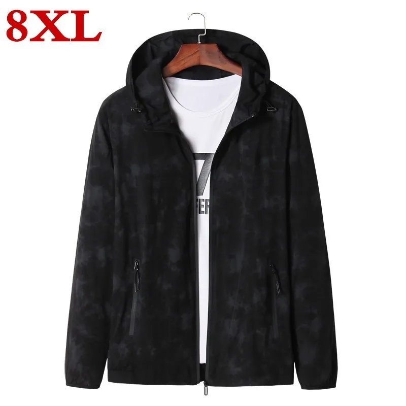 

7XL 2020 8XL plus size Spring Autumn Men's Hooded Jackets Camouflage Coats Casual Zipper Male Windbreaker Men Brand Clothing