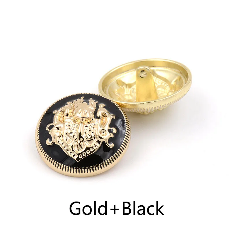 goldblack 10/20 штук Модные металлические пуговицы Винтаж золото декоративной пуговицей для пальто куртка DIY Botones для шитья одежды аксессуары D4-7 - Цвет: goldblack