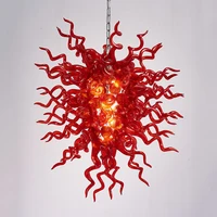 modern crystal chandelier living room bedroom lighting fixtures hanging chain lighting chandeliers red