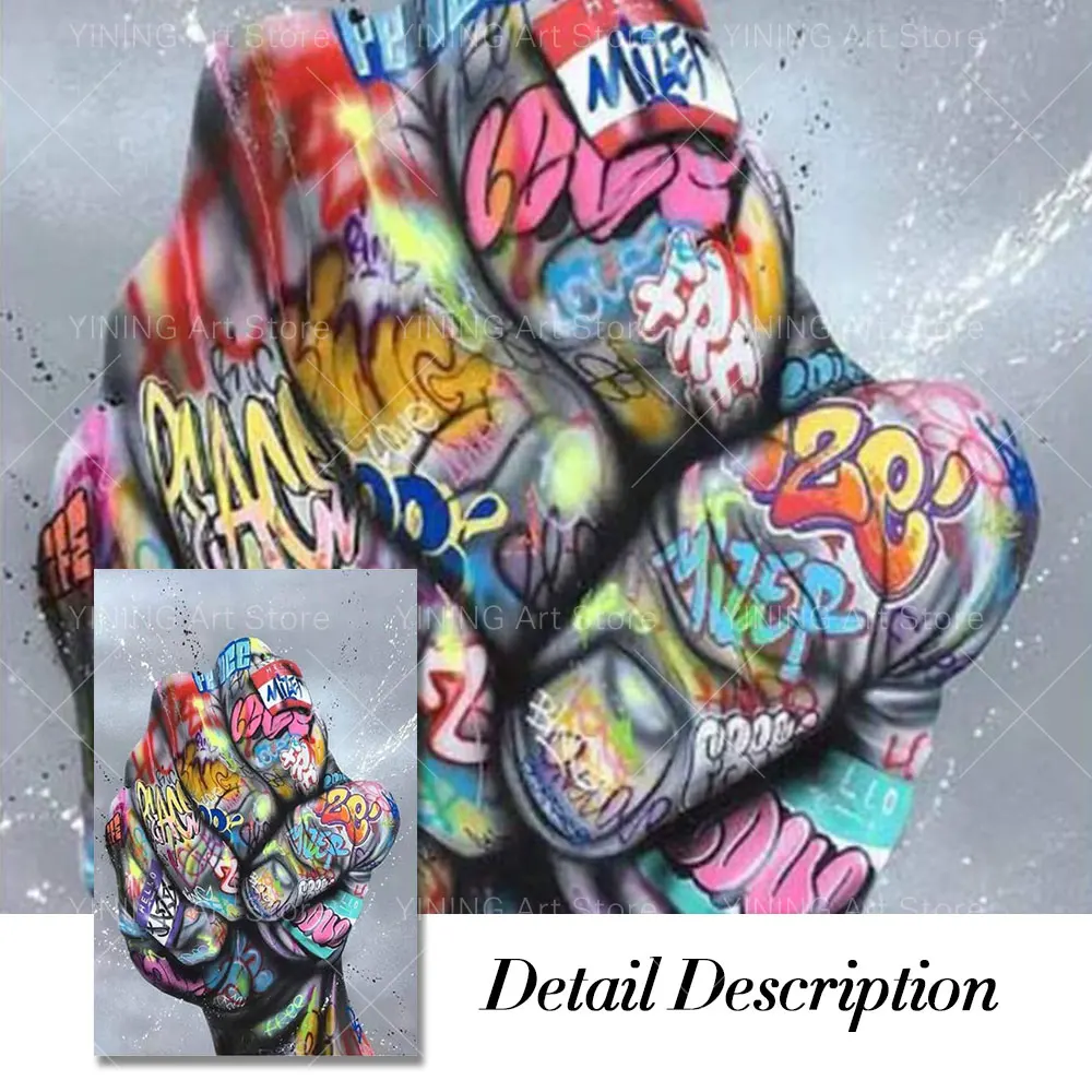 

Modern Graffiti Street Art About Fist Canvas Painting Poster Print Wall Art Picture For Living Room Home Decor Frameless