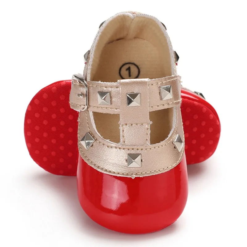 Autumn Red Baby Girl Soft Soled Mirror PU Shoes Infant Walking Dress Cradle Shoe First Walkers |