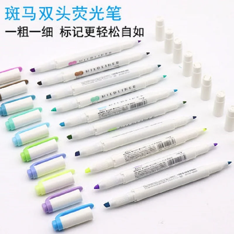 Япония ZebraWKT7 хайлайтер Mildliner серии двухглавый Mildliner marker10 цветов/Лот