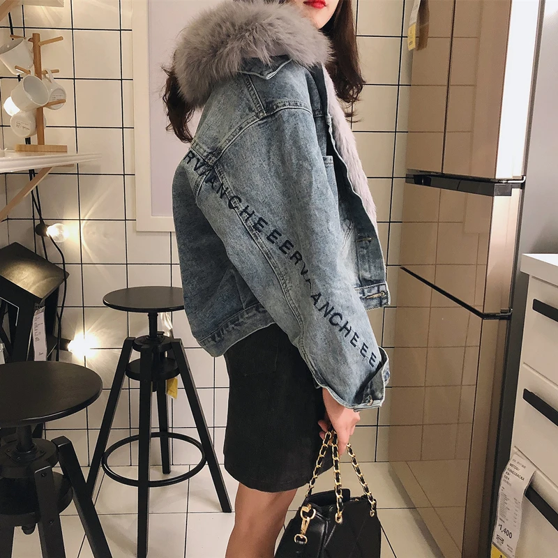 

Натуральная пальто с мехом модная теплая шуба из натурального Лисьего меха пальто с мехом + настоящий кроличий волокна закаточной ткани джи...