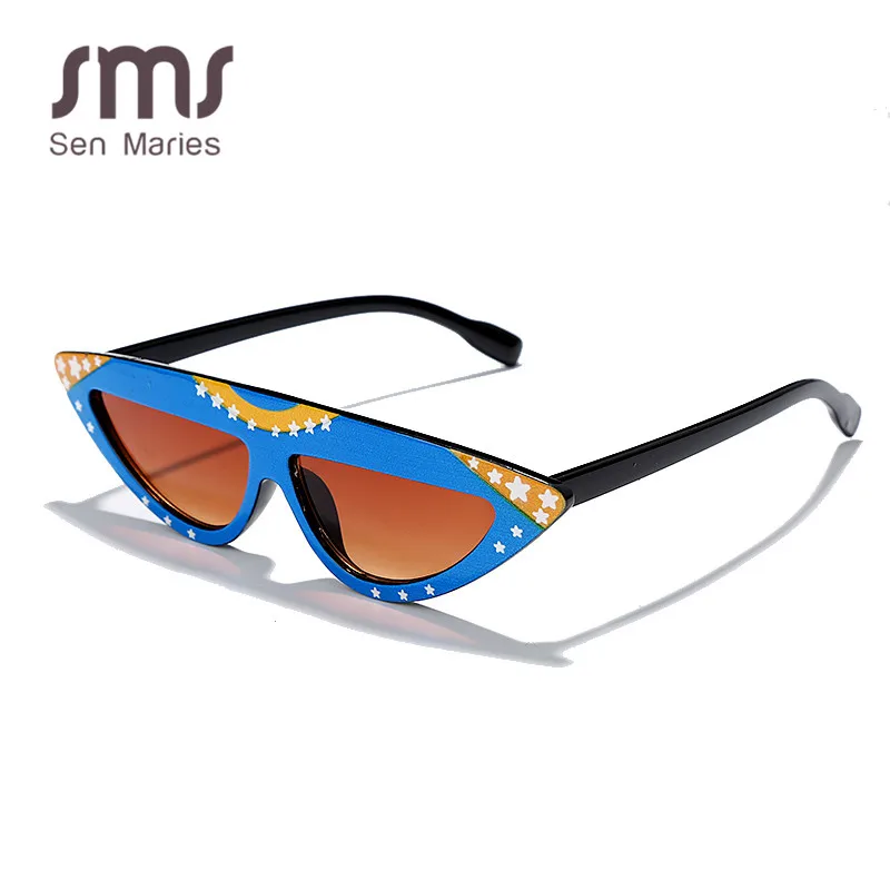 Солнцезащитные очки кошачий глаз для мужчин и женщин винтажные Модные Цветные