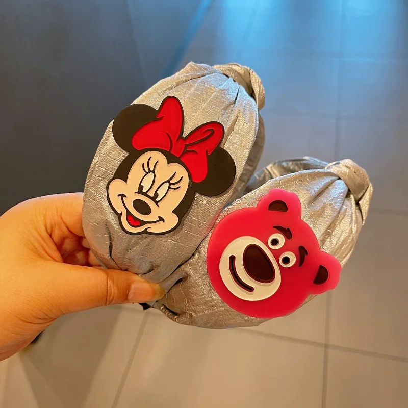 

Disney cartoon mickey hair clip retro cute cartoon Mickey bright silk silver hair band out girl hairpin accessories