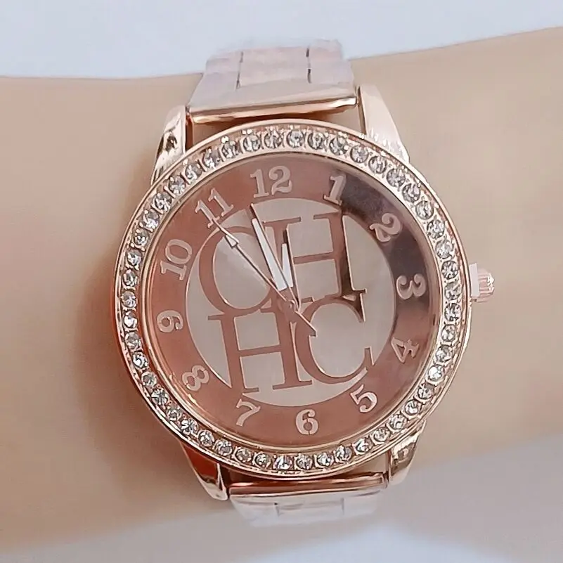 

2021 New Brand Ladies Luxury Sports Watch Fashion Rose Gold Stainless Steel Rhinestone Digital Watches Women Quartz Wristwatches
