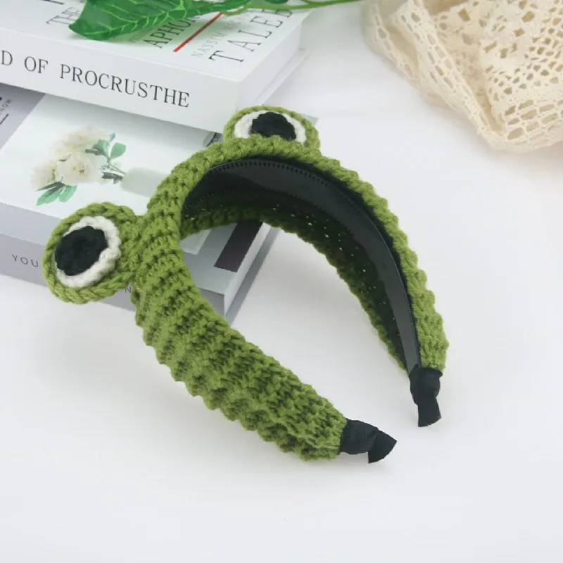 

Hair Band Knitted Cartoon Frog Autumn Winter Hair Clip New Wash Face Make Up Women Party Hair Accessories Pinzas Para El Pelo