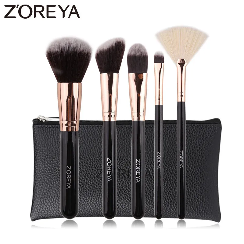 Набор кистей для макияжа ZOREYA 5 шт. супер мягкие синтетические волосы тени век
