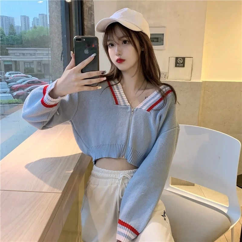 

Свободный Универсальный облегающий свитер в Корейском стиле для ленивых женщин, новинка весны 2021, модный топ в Instagram, вязаный кардиган, модн...